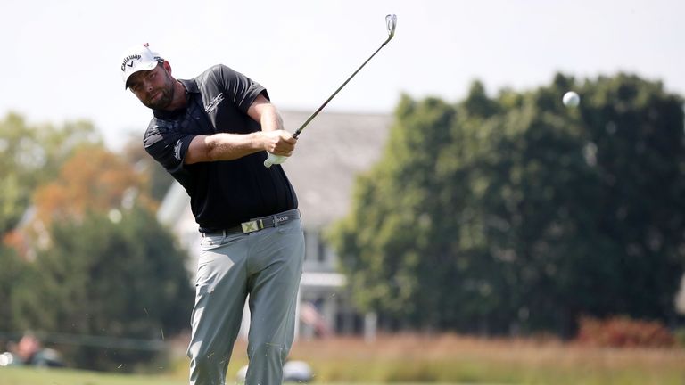 LAKE FOREST, IL - SEPTEMBER 16:  Marc Leishman of Australia hits his approach shot on the fourth hole during the third round of the BMW Championship