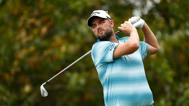 LAKE FOREST, IL - SEPTEMBER 17:  Marc Leishman of Australia hits his tee shot on the ninth hole during the final round of the BMW Championship at Conway Fa
