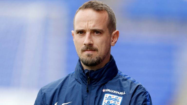 England Women manager Mark Sampson during a training session at Prenton Park