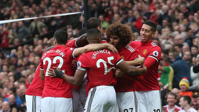 Marouane Fellaini goal celeb, Manchester United v Crystal Palace, Old Trafford, Premier League