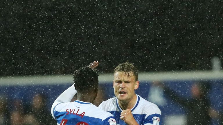 Matt Smith celebrates his late equaliser as QPR come from  two goals behind against Millwall at Loftus Road