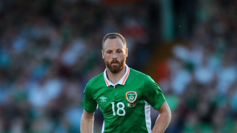 Republic of Ireland's David Meyler runs with the ball during the international friendly football match between Republic of Ireland and Belarus at Turner's 
