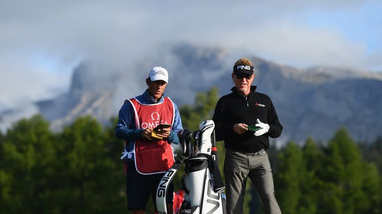 CRANS-MONTANA, SWITZERLAND - SEPTEMBER 07:  Miguel Angel Jimenez of Spain is pictured on the 12th hole during day one of the 2017 Omega European Masters at