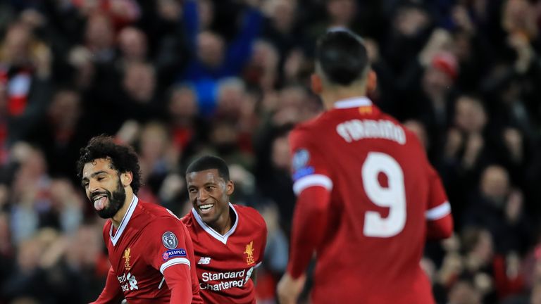 during the UEFA Champions League, Group E match at Anfield, Liverpool.