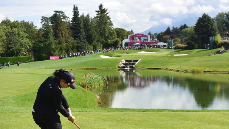 EVIAN-LES-BAINS, FRANCE - SEPTEMBER 16:  Moriya Jutanugarn of Thailand plays a shot during the second round of The Evian Championship 2017 at Evian Resort 