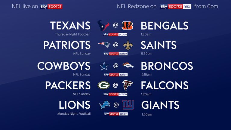 NFL live on Sky Sports in Week Two