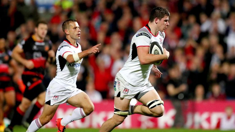 .Ulster's Nick Timoney scores his second try