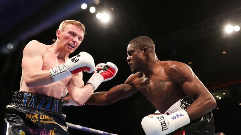 BATTLE ON THE MERSEY
ECHO ARENA,LIVERPOOL
PIC;LAWRENCE LUSTIG
WBA International Super-Lightweight Championship
TOM FARRELL v OHARA DAVIES