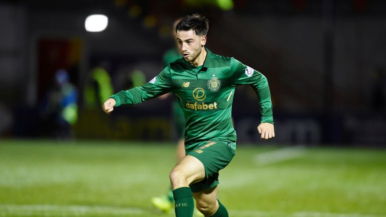 Patrick Roberts in action for Celtic against Hamilton