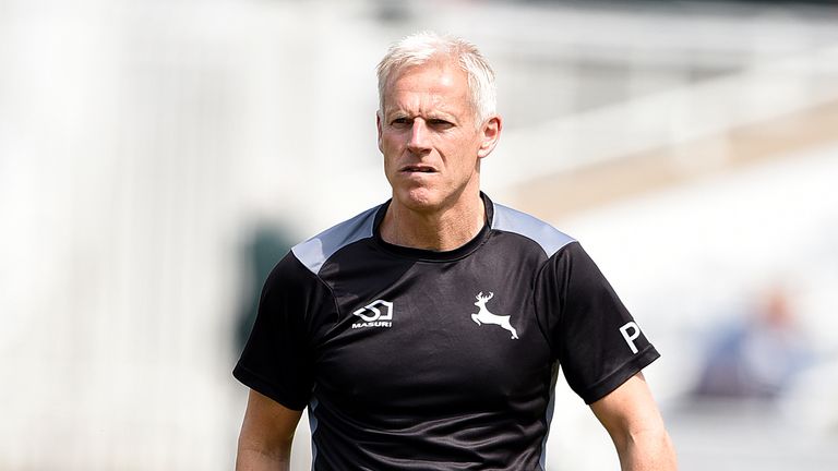 NOTTINGHAM , ENGLAND - MAY 11 2017:  Peter Moores Head Coach of Nottingham looks on before the Royal London One-Day Cup match