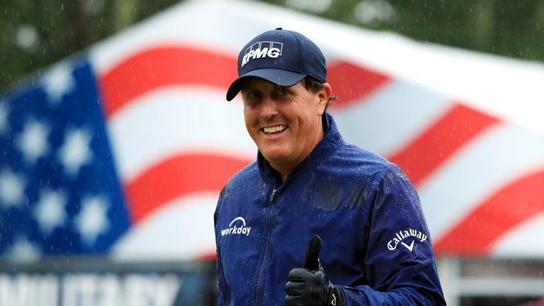 NORTON, MA - SEPTEMBER 03:  Phil Mickelson of the United States walks to the 17th tee during round three of the Dell Technologies Championship at TPC Bosto