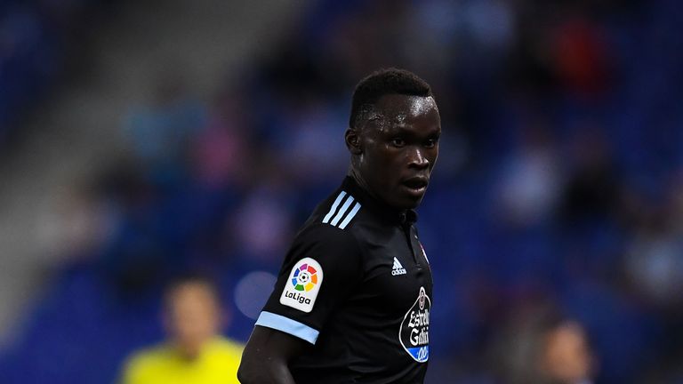 BARCELONA, SPAIN - SEPTEMBER 18:  Pione Sisto of RC Celta de Vigo runs with the ball during the La Liga match between Espanyol and Celta de Vigo at Cornell