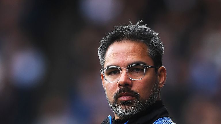 David Wagner looks on from the sideline during the Premier League match between Huddersfield and Tottenham