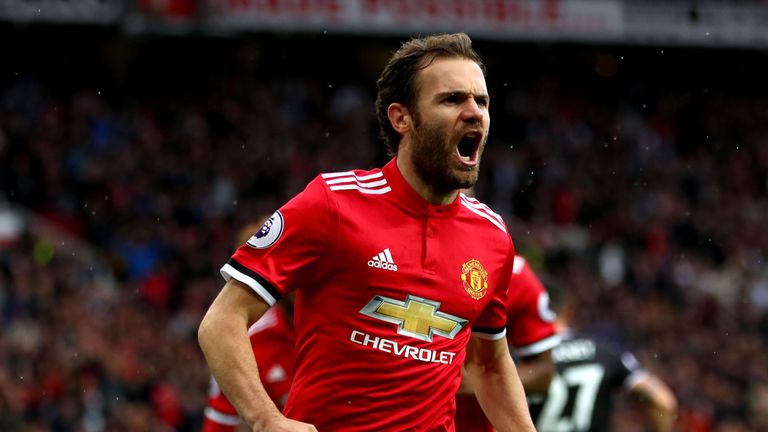 Juan Mata opens the scoring for Manchester United at Old Trafford
