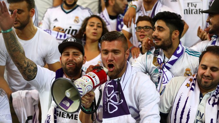 Real Madrid fans are in good voice ahead of their Champions League clash with Borussia Dortmund