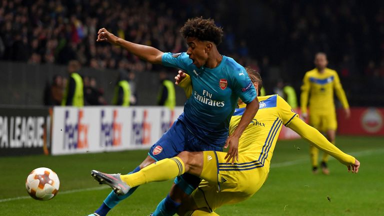 Reiss Nelson impressed for Arsenal at right wing-back