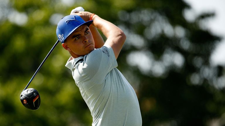 LAKE FOREST, IL - SEPTEMBER 14: Rickie Fowler hits his tee shot on the fourth hole during the first round of the BMW Championship at Conway Farms Golf Club