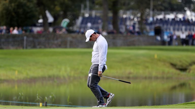 Northern Ireland's Rory McIlroy after missing a putt on the 5th during day two of the British Masters at Close House Golf Club, Newcastle.