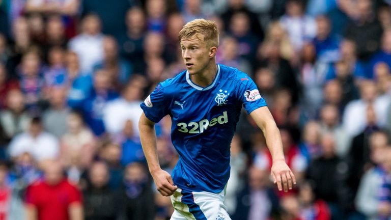 Ross McCrorie in action for Rangers against Celtic
