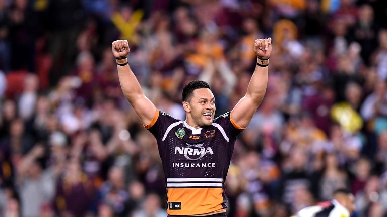 Alex Glenn celebrates after Brisbane's win over Penrith