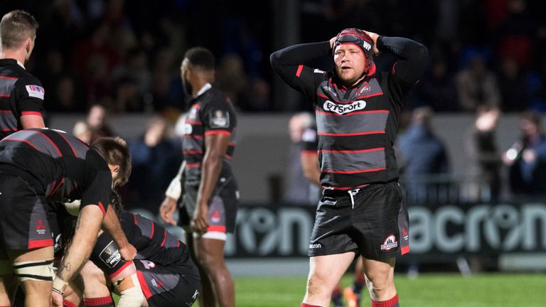 Edinburgh's WP Nel is dejected after their loss to Treviso
