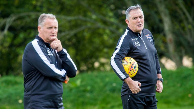 Sandy Stewart and Owen Coyle oversee training at Ross County