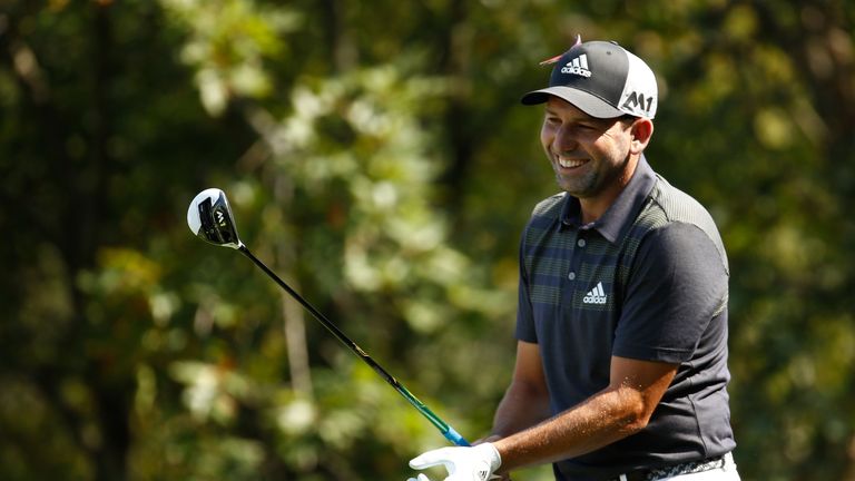 LAKE FOREST, IL - SEPTEMBER 15:  Sergio Garcia of Spain waits to hits his tee shot on the ninth hole during the second round of the BMW Championship at Con