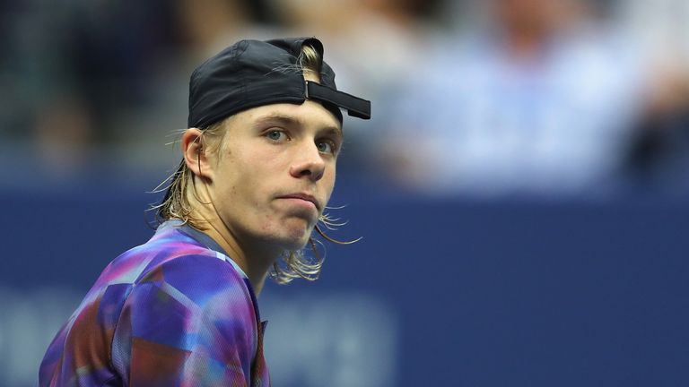 Denis Shapovalov of Canada reacts during his fourth round match against Pablo Carreno Busta of Spain on Day Seven of the 2017