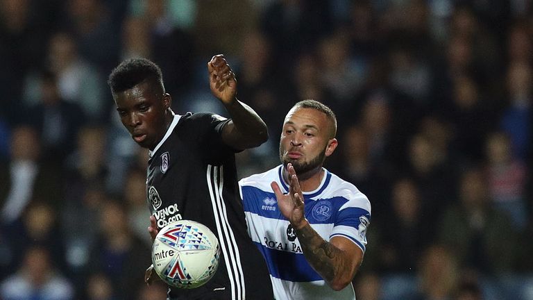 Sheyi Ojo (left) suffered a dislocated shoulder after a challenge from Queens Park Rangers' Joel Lynch