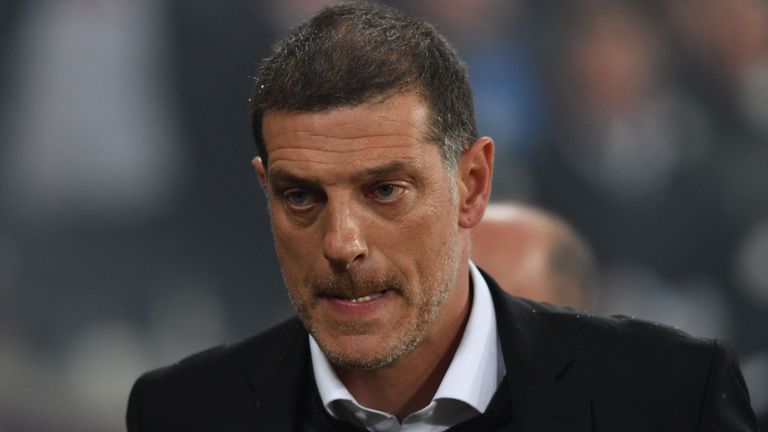West Ham United's Croatian manager Slaven Bilic arrives for the English Premier League football match between West Ham United and Huddersfield Town at The 