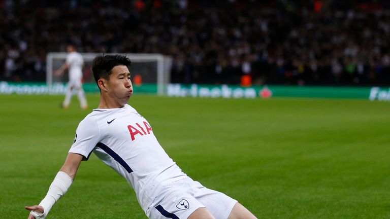 Son celebrates putting Spurs ahead