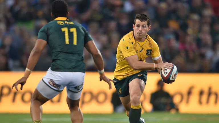 SEPTEMBER 30 2017: Bernard Foley of the Wallabies runs with the ball during the Rugby Championship 2017 match between South Africa and Australia