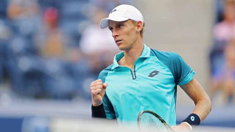 Kevin Anderson of South Africa reacts against Pablo Carreno Busta of Spain during their Men's Singles Semi-final match at US Open
