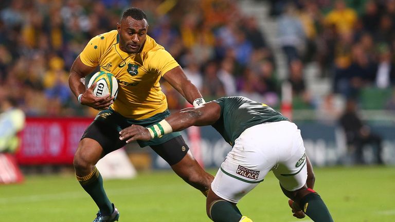 Tevita Kuridrani hands off Tendai Mtawarira in Perth