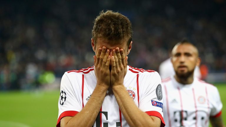 Thomas Muller during the UEFA Champions League group B match between Paris Saint-Germain and Bayern Muenchen