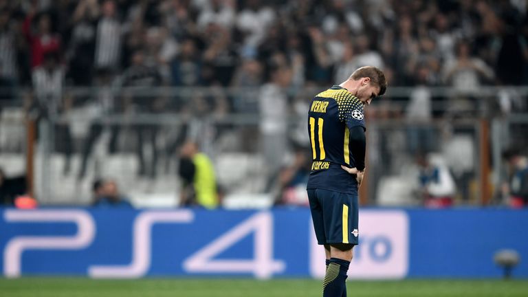 Timo Werner during  the Champions League Group G match between Besiktas and RB Leipzig