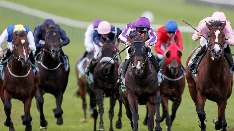 US Navy Flag (C, purple/white) wins the Juddmonte Middle Park Stakes