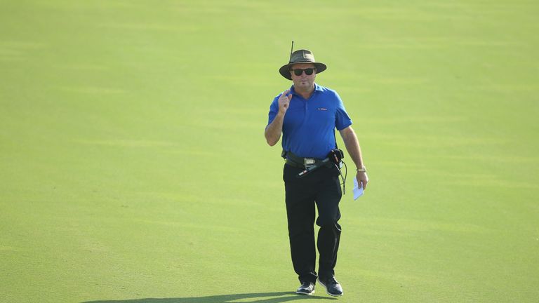 DUBAI, UNITED ARAB EMIRATES - NOVEMBER 19:  Wayne Riley, Sky Sports commentator, in action during the first round of the DP World Tour Championship on the 