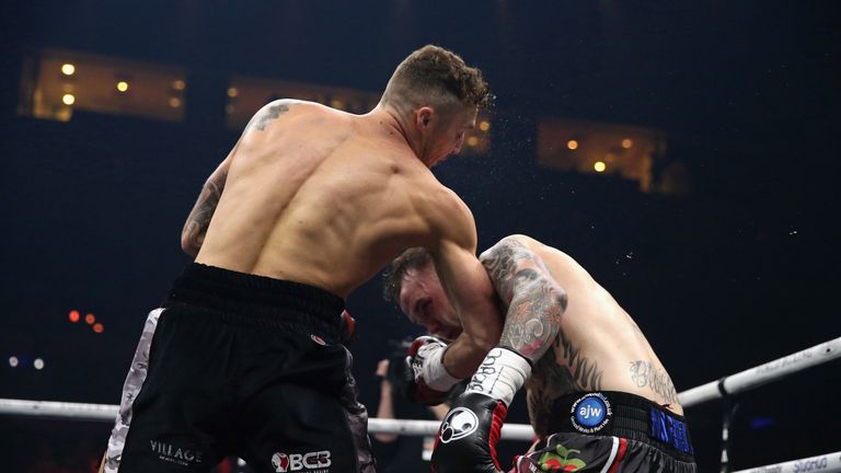 Zach Parker knocks out Luke Blackledge during the first round of their British Super Middleweight Title Eliminator