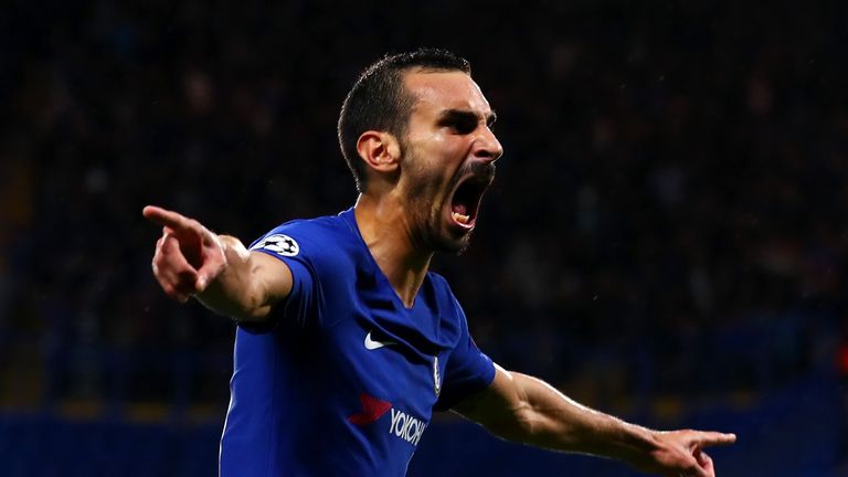 Davide Zappacosta celebrates scoring for Chelsea