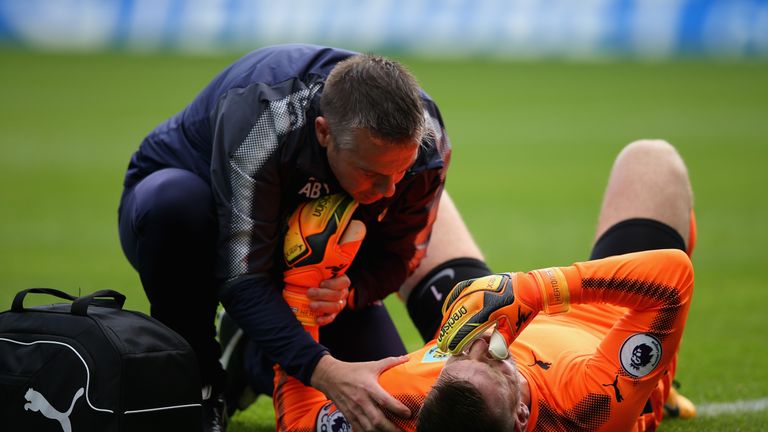 Heaton needed treatment before being replaced by Nick Pope