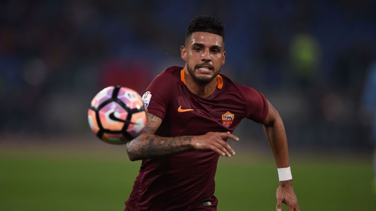 Roma's defender from Brazil Emerson Palmieri runs for the ball during the Italian Tim Cup second leg semi-final football match AS Roma vs Lazio on April 4,