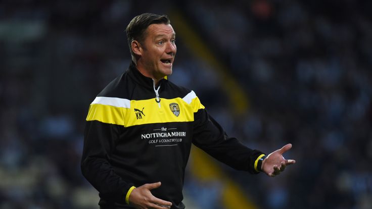 NOTTINGHAM, ENGLAND - AUGUST 25: Kevin Nolan manager of Notts County looks on during the Sky Bet League Two match between Notts County and Accrington Stanl