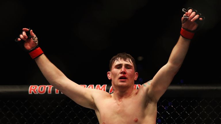 ROTTERDAM, NETHERLANDS - SEPTEMBER 02:  Darren Till of England celebrates victory against Bojan Velickovic of Serbia after their Welterweight bout during t