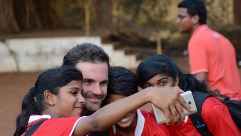 Manchester United midfielder Juan Mata went to Mumbai in the summer