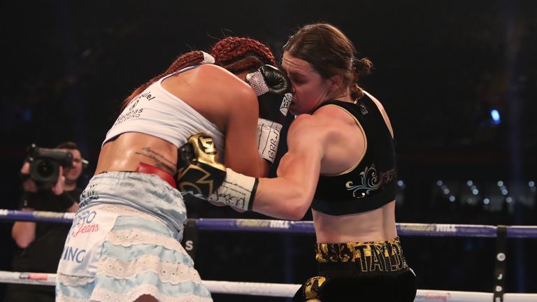 JOSHUA-TAKAM PROMOTION.PRINCIPALITY STADIUM,.CARDIFF.PIC;LAWRENCE LUSTIG.WBA Lightweight World Championship.Anahi Sanchez v Katie Taylor
