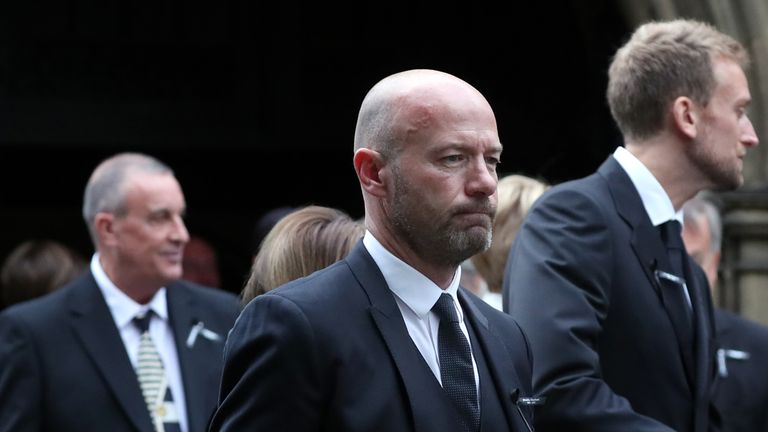 Alan Shearer delivered a eulogy at the funeral