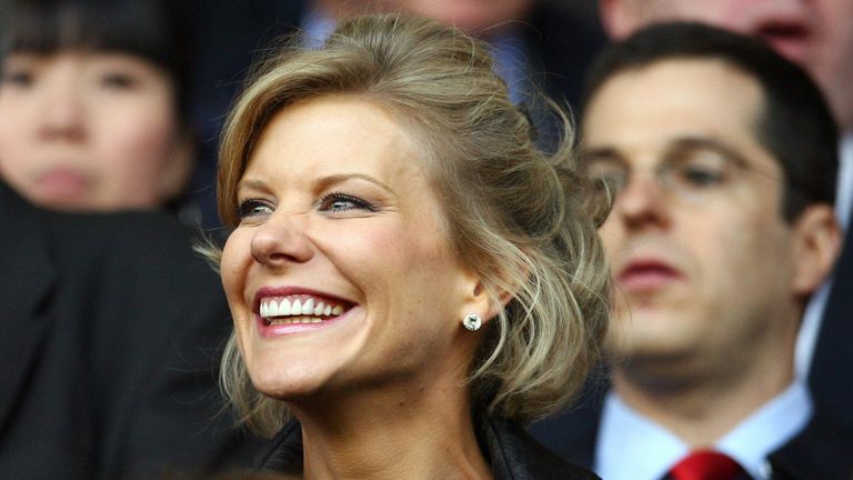 DIC negotiator Amanda Staveley takes her seat before Liverpool took on Chelsea in their UEFA Champions League semi-final football match against Liverpool a