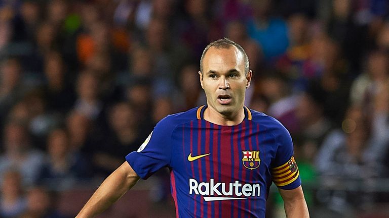 Andres Iniesta  during the La Liga match between Barcelona and Espanyol at the Nou Camp stadium