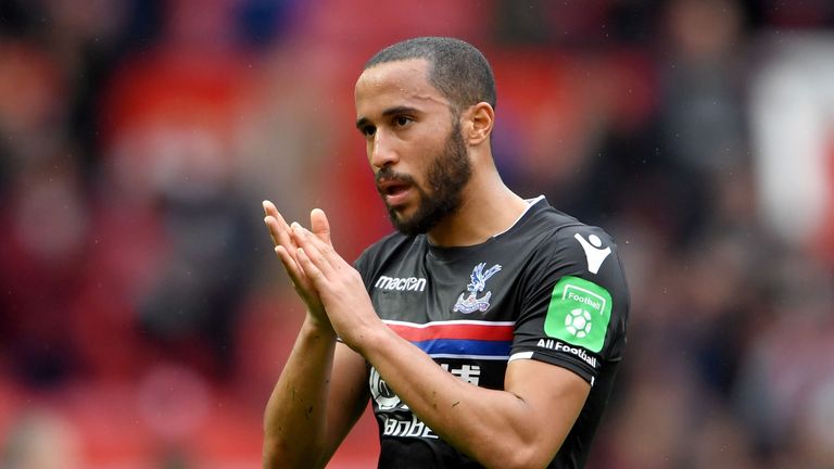 Andros Townsend of Crystal Palace shows appreciation to the fans